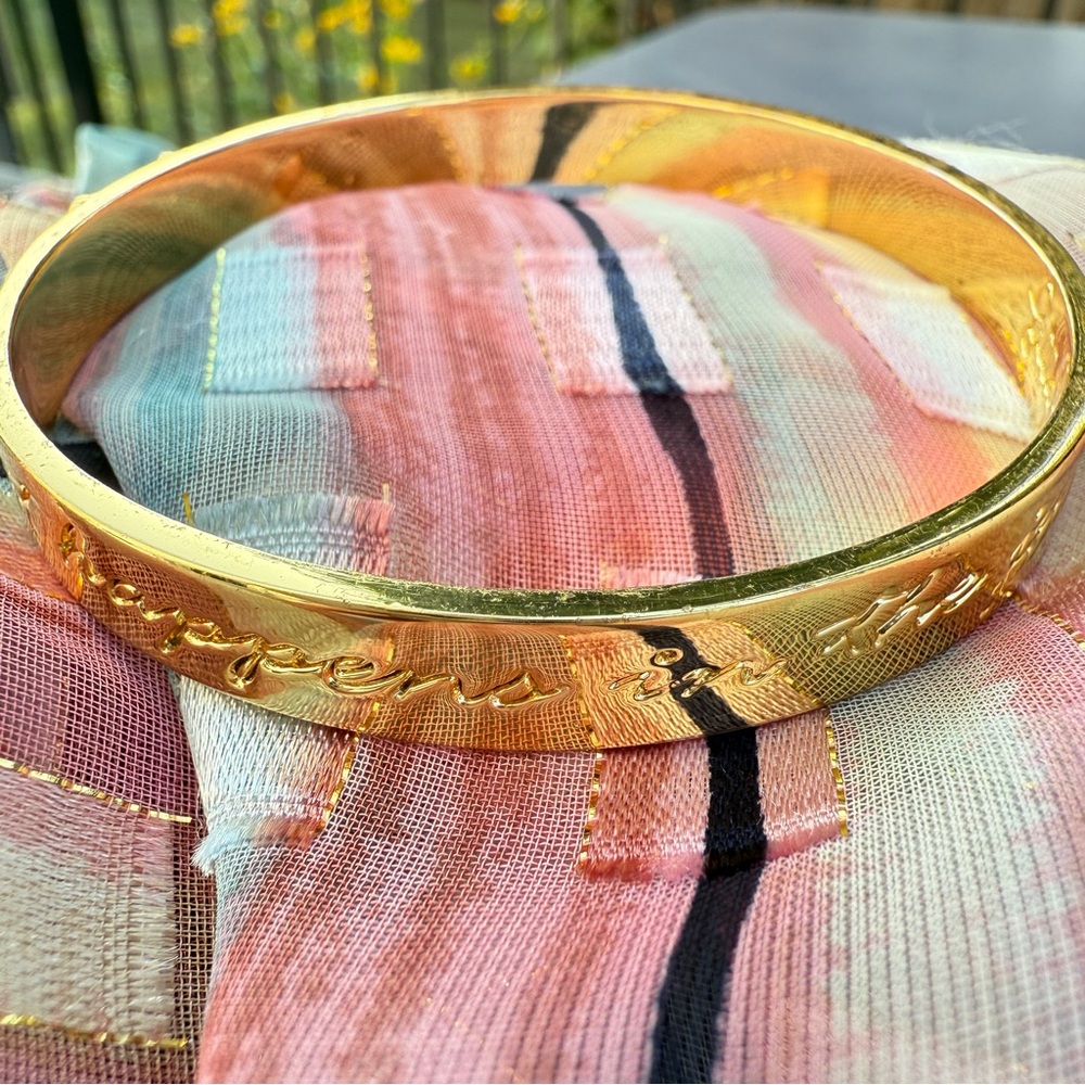 Lilly Pulitzer Gold Tone Lucky Elephant Jungle Bangle 7”